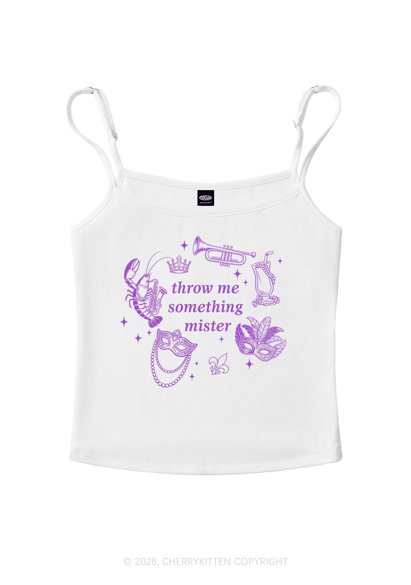 Throw Me Something Mister Y2K Spaghetti Strap Cami Cherrykitten