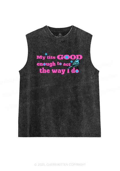 Good To Act Way Y2K Washed Muscle Tank Cherrykitten