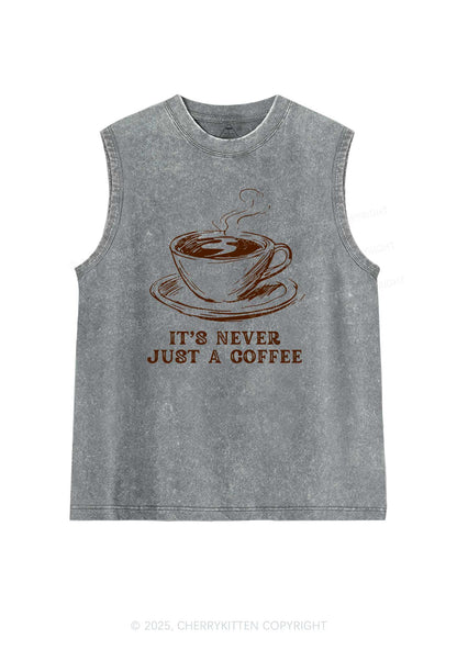 Its Never Just Coffee Pride Y2K Washed Muscle Tank Cherrykitten