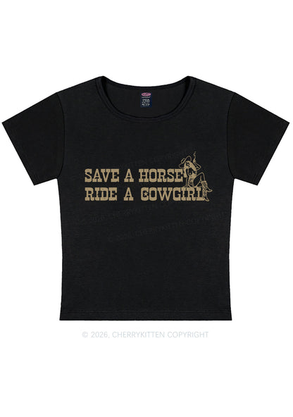 Ride Western Cowgirl Y2K Baby Tee Cherrykitten