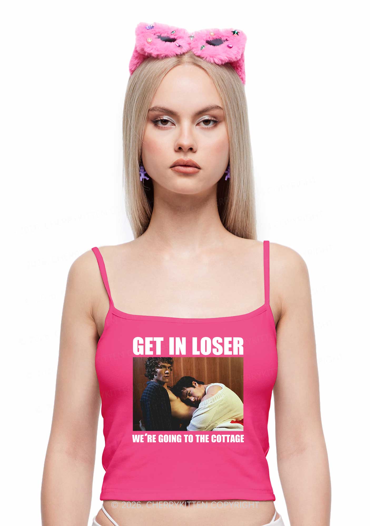 We Are Going To Cottage HR Y2K Spaghetti Strap Cami Cherrykitten
