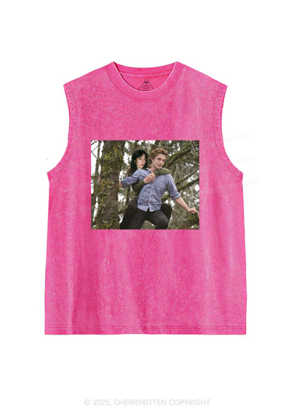 Custom Face Y2K Washed Muscle Tank Cherrykitten