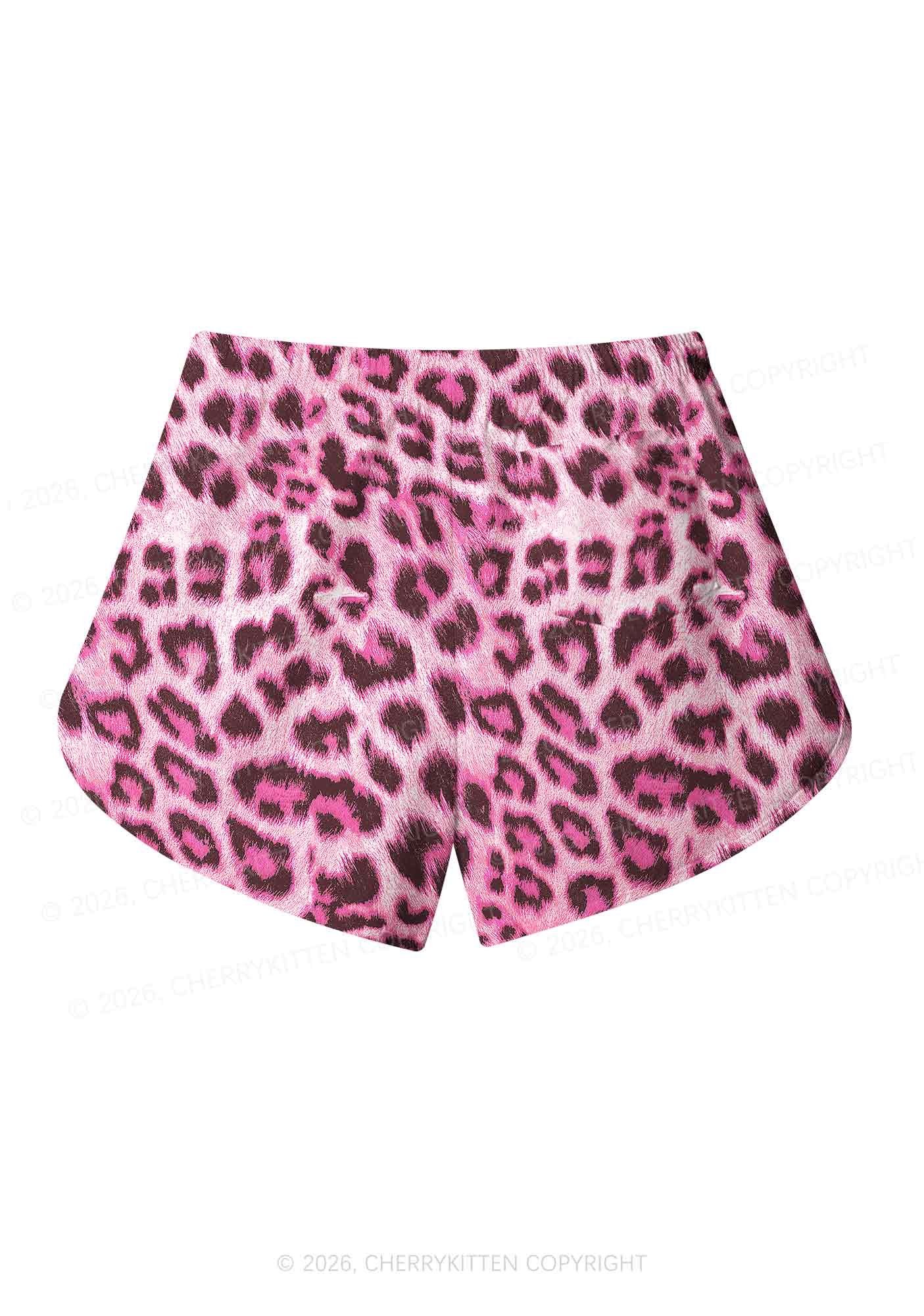 Pink Leopard Faggot Pride Y2K Print Men Beach Shorts Cherrykitten