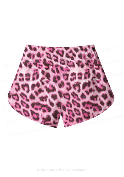 Pink Leopard Faggot Pride Y2K Print Men Beach Shorts Cherrykitten