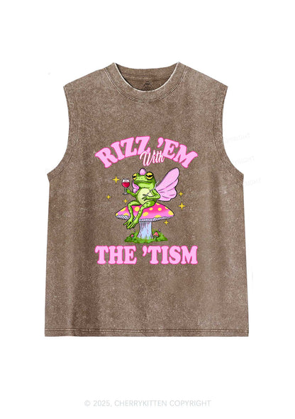 Fairy Frog Rizz Tism Y2K Washed Muscle Tank Cherrykitten