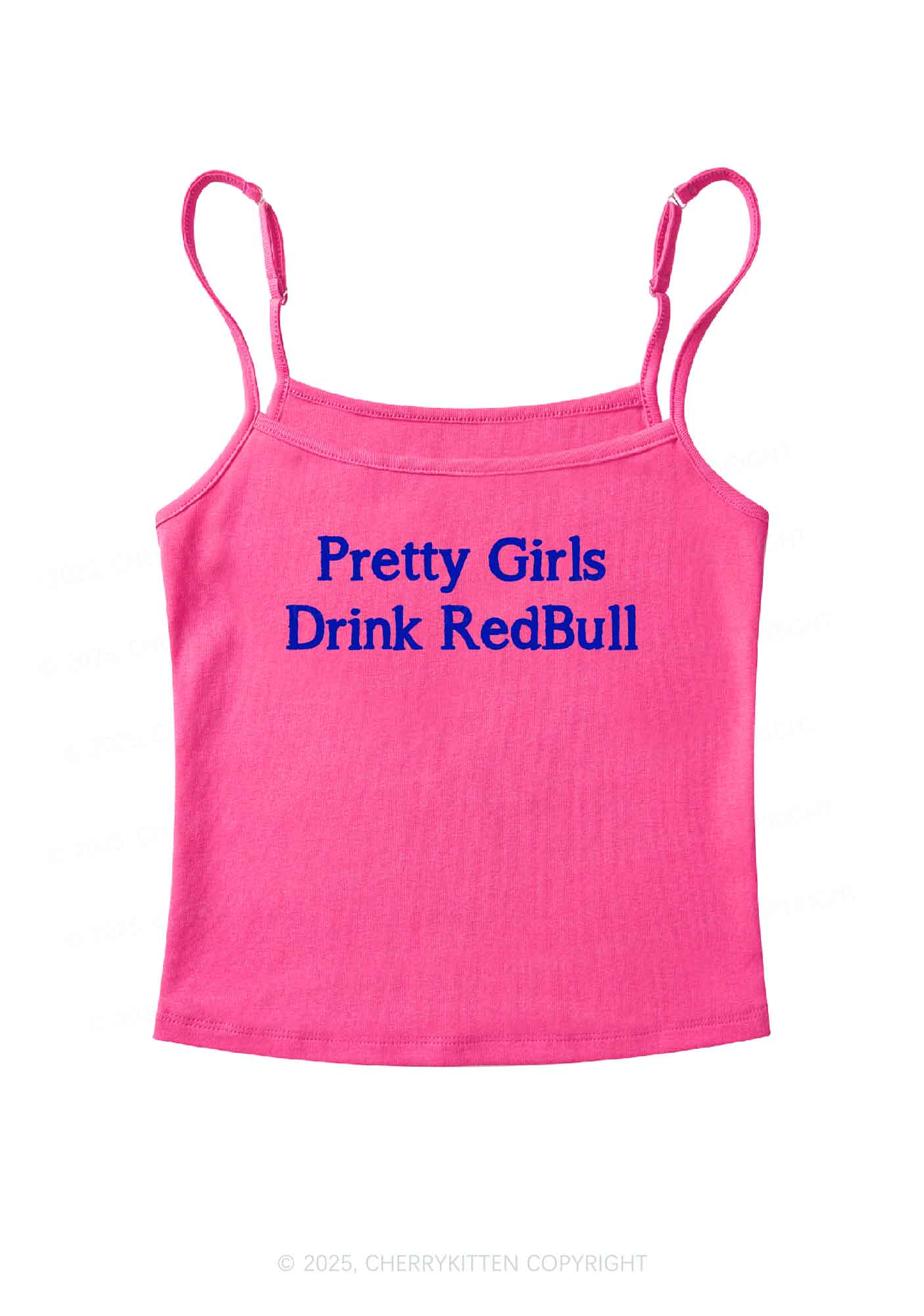 Pretty Girls Drink Redbull Y2K Spaghetti Strap Cami Cherrykitten