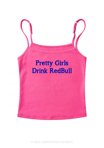 Pretty Girls Drink Redbull Y2K Spaghetti Strap Cami Cherrykitten