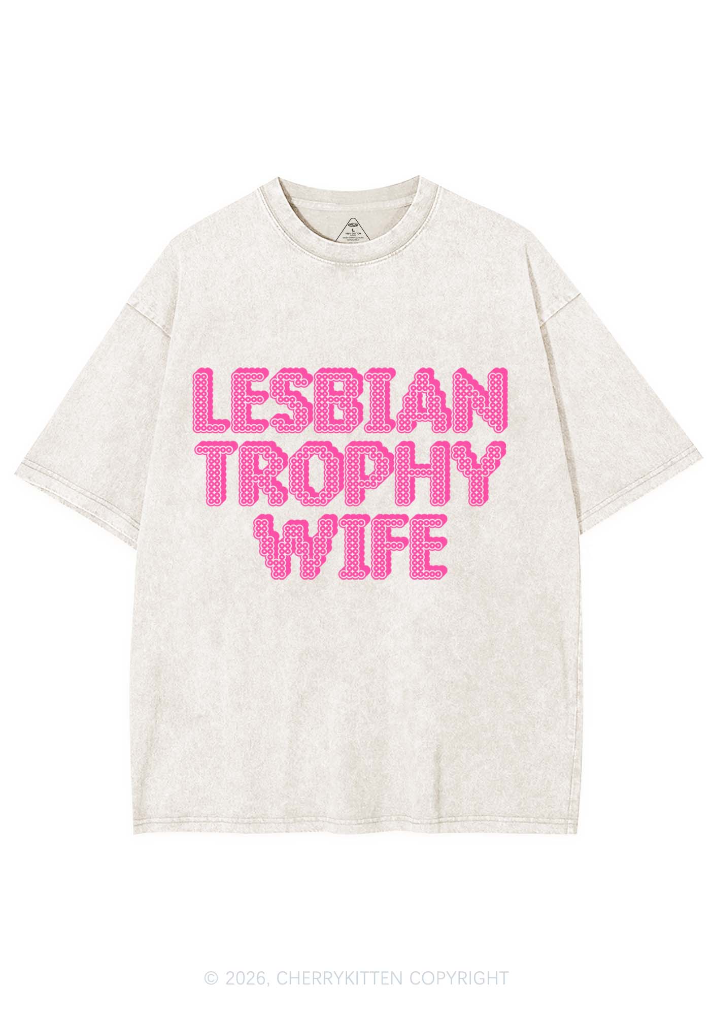Lesbian Trophy Wife Pride Y2K Shirts Washed Tee Cherrykitten