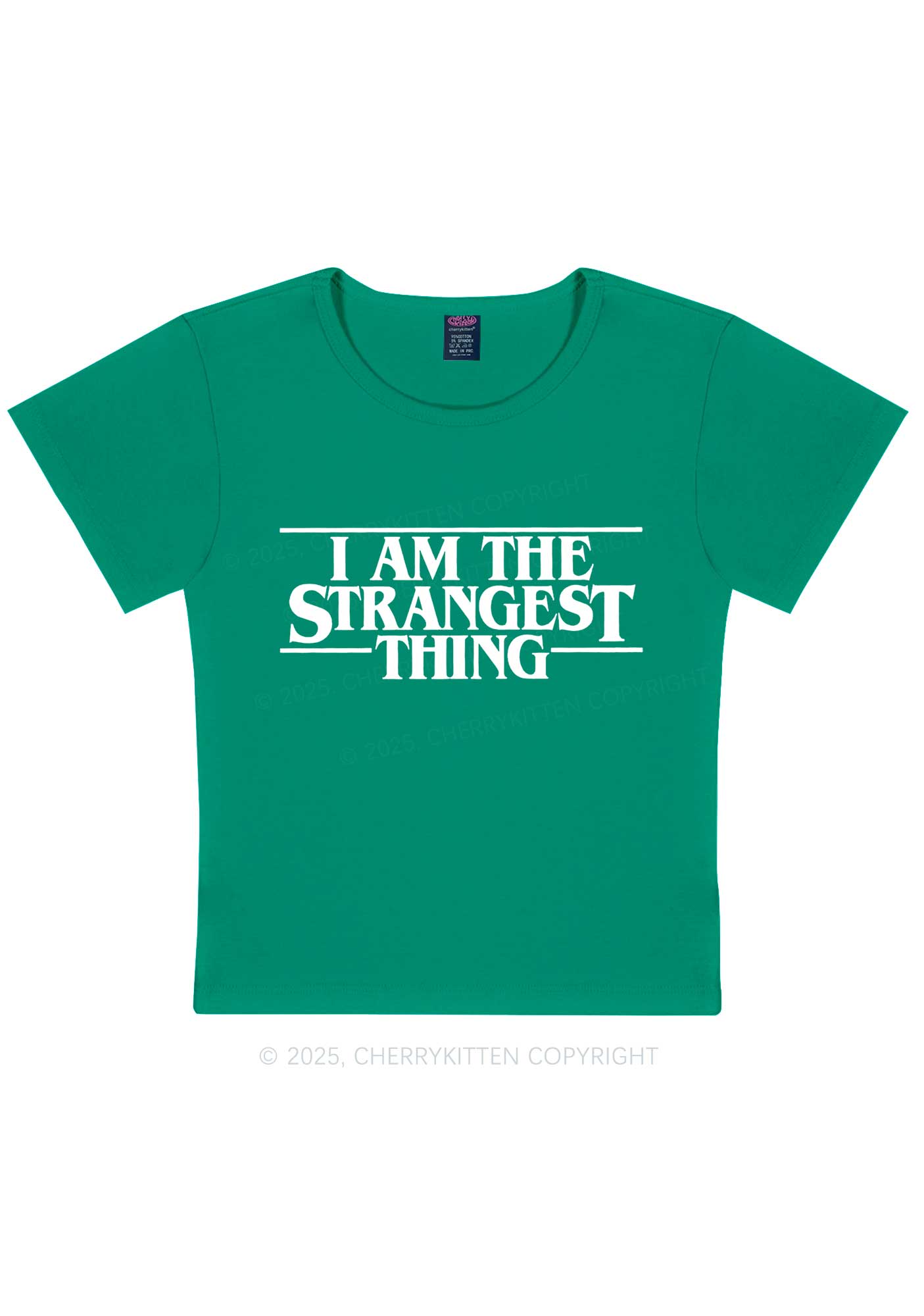 I Am The Strangest Thing Y2K Baby Tee Cherrykitten