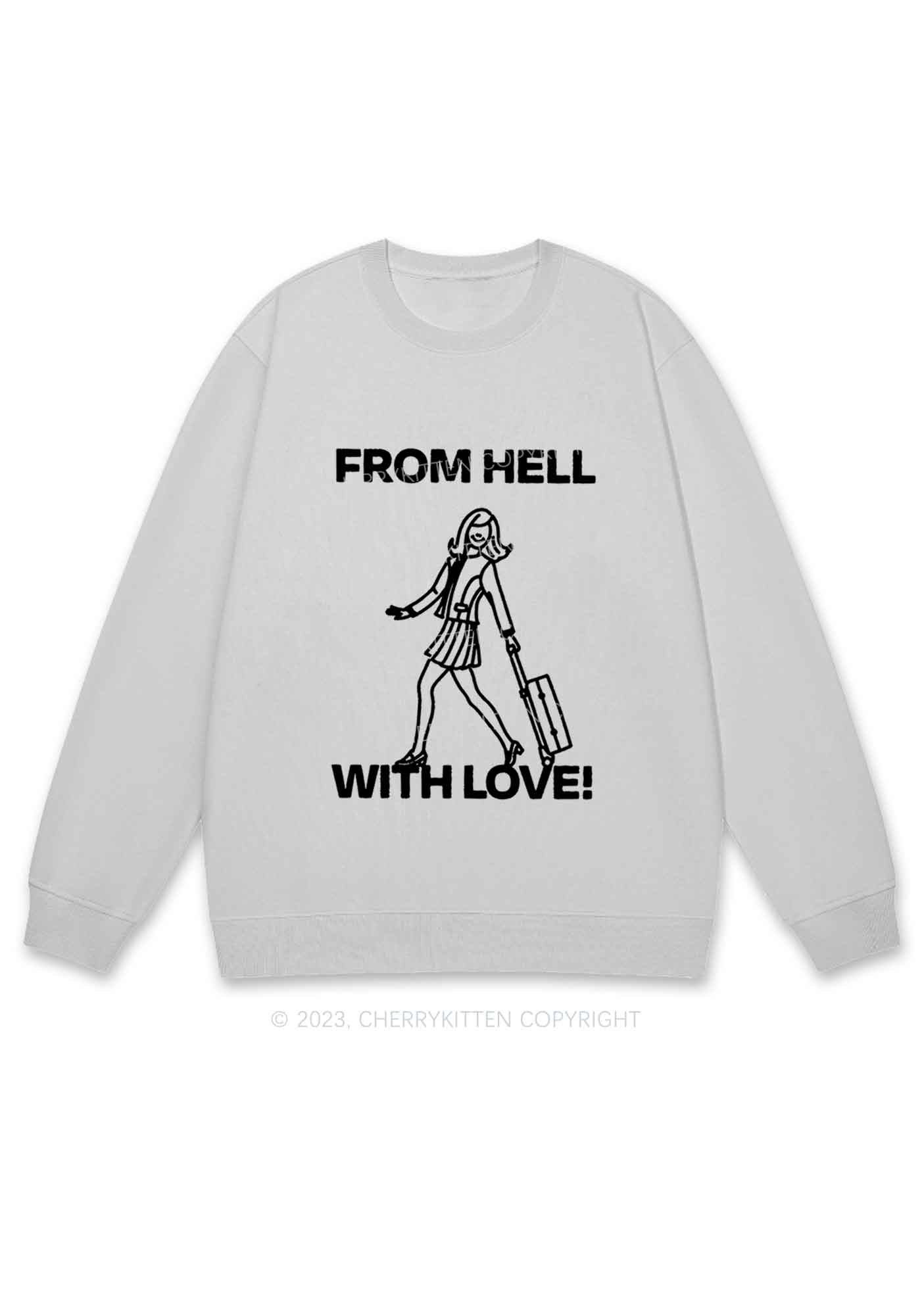 Travel From Hell With Love Y2K Sweatshirt Cherrykitten