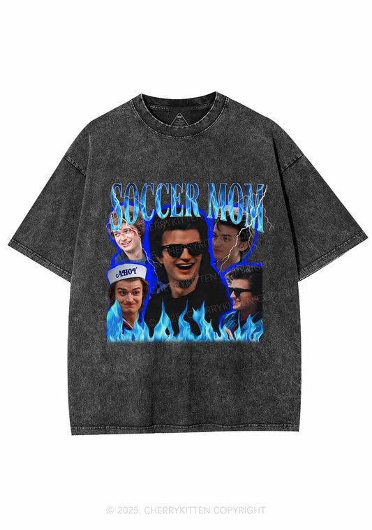 Blue Soccer Mom Y2K Shirts Washed Tee Cherrykitten