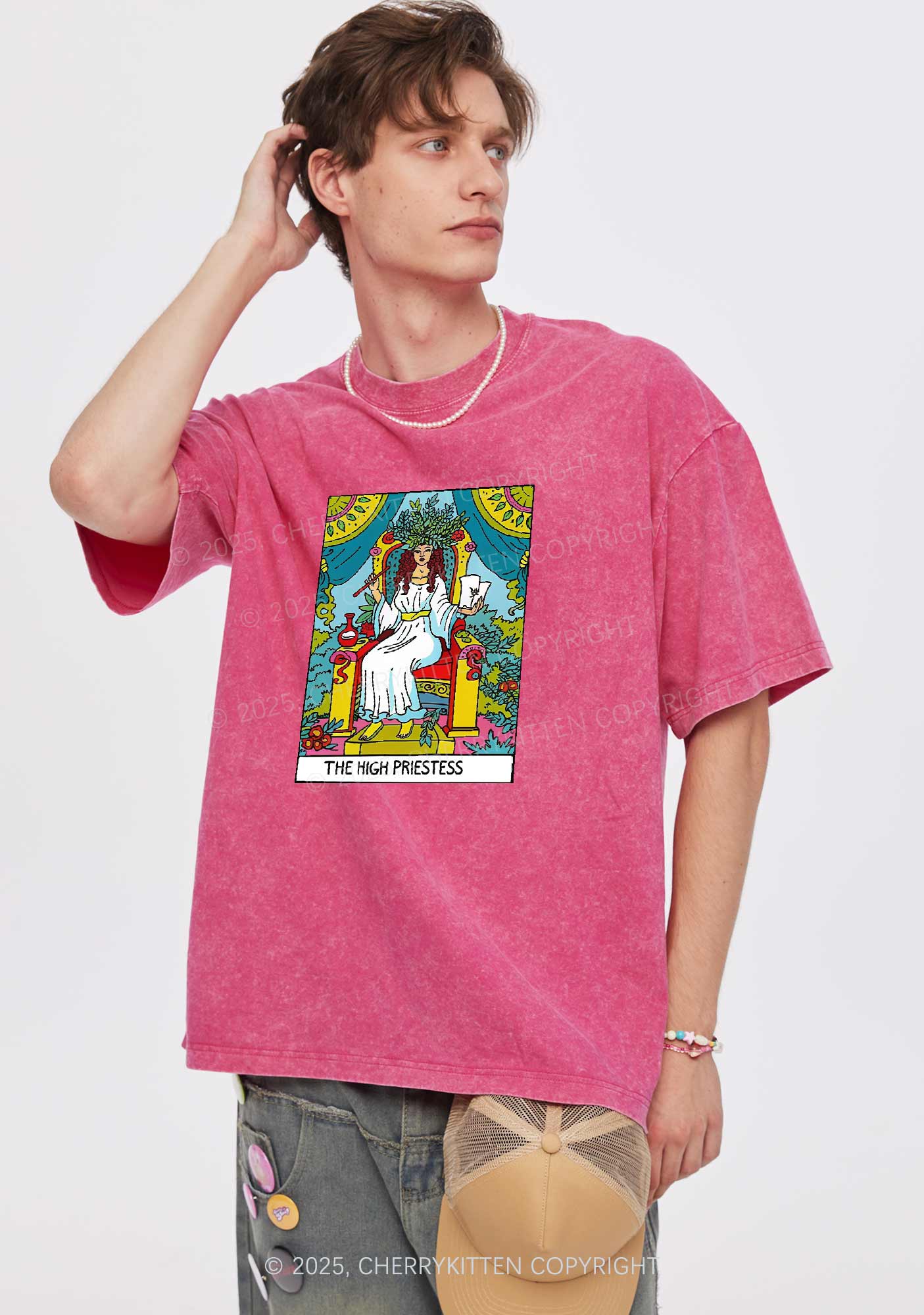 The High Priestess Y2K Washed Tee Cherrykitten