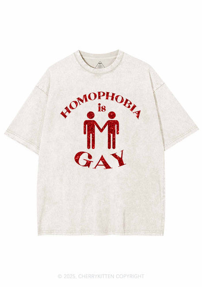 Glitter Homophobia Is Gay Pride Y2K Shirts Washed Tee Cherrykitten