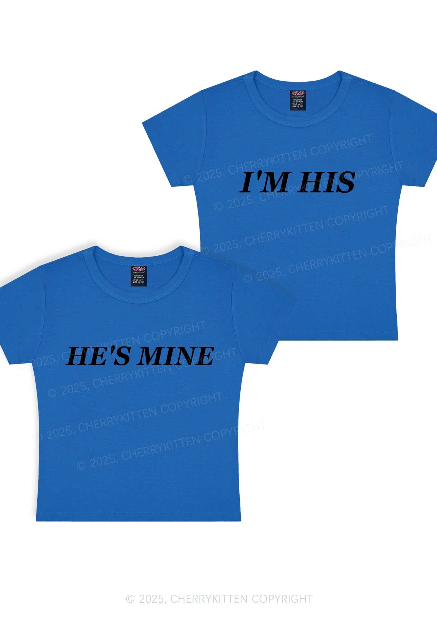 Hes Mine Im His Y2K Valentine's Day Baby Tee Cherrykitten