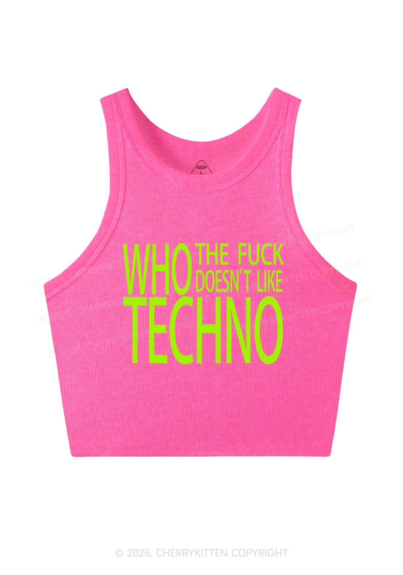 Who Doesnt Like Techno Y2K Crop Tank Top Cherrykitten