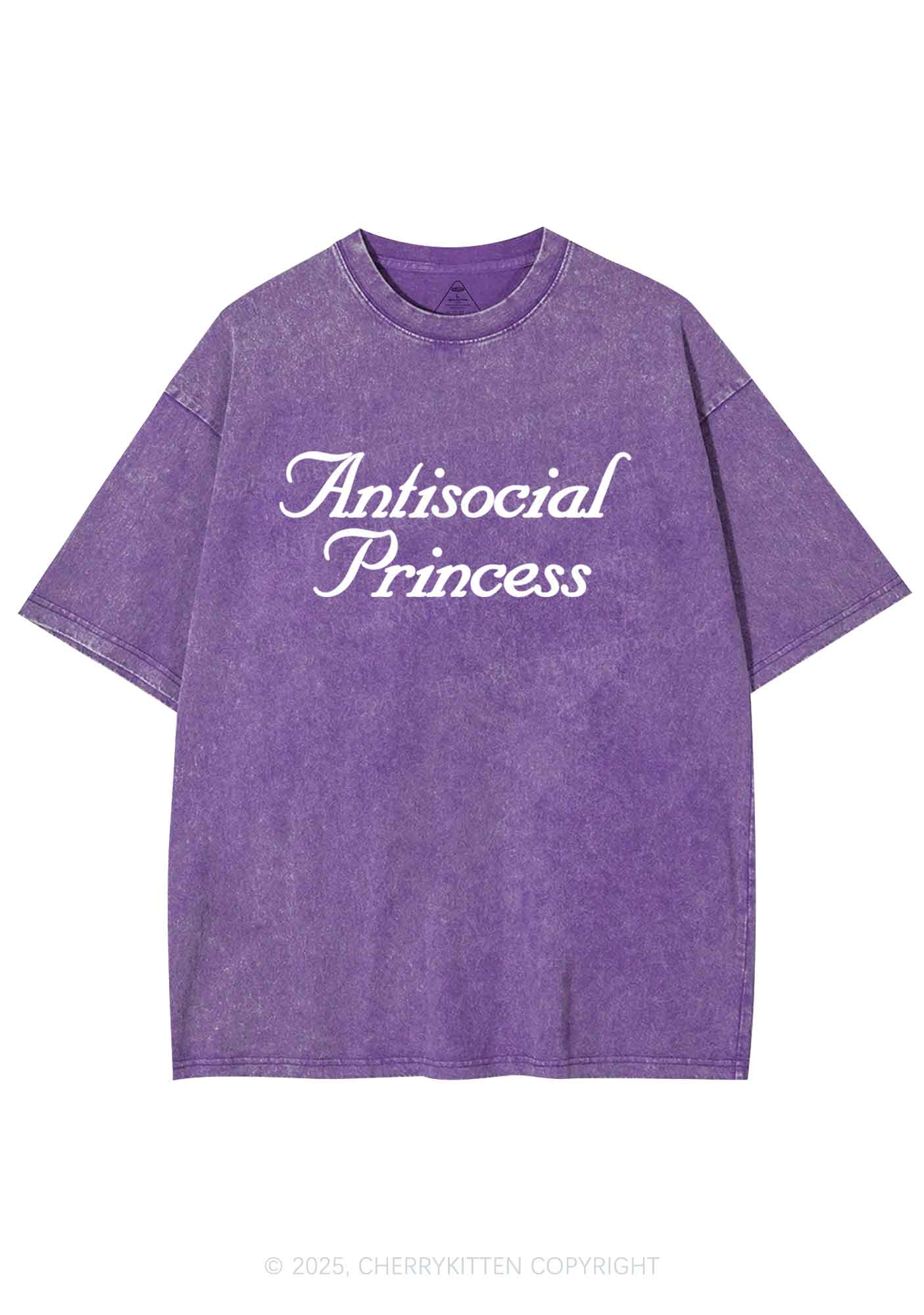 Antisocial Princess Y2K Shirts Washed Tee Cherrykitten