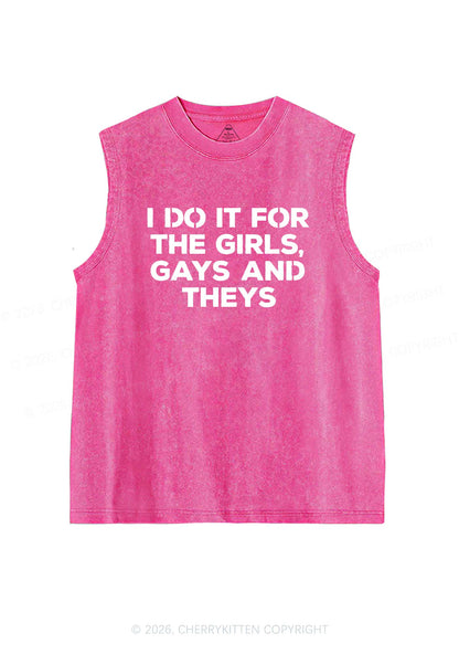 Girls Gays Theys Pride Y2K Washed Muscle Tank Cherrykitten