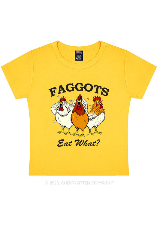Faggots Eat What Pride Y2K Baby Tee Cherrykitten