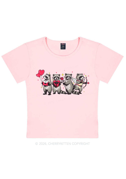 Raccoon Cupids Valentine's Day Y2K Baby Tee Cherrykitten