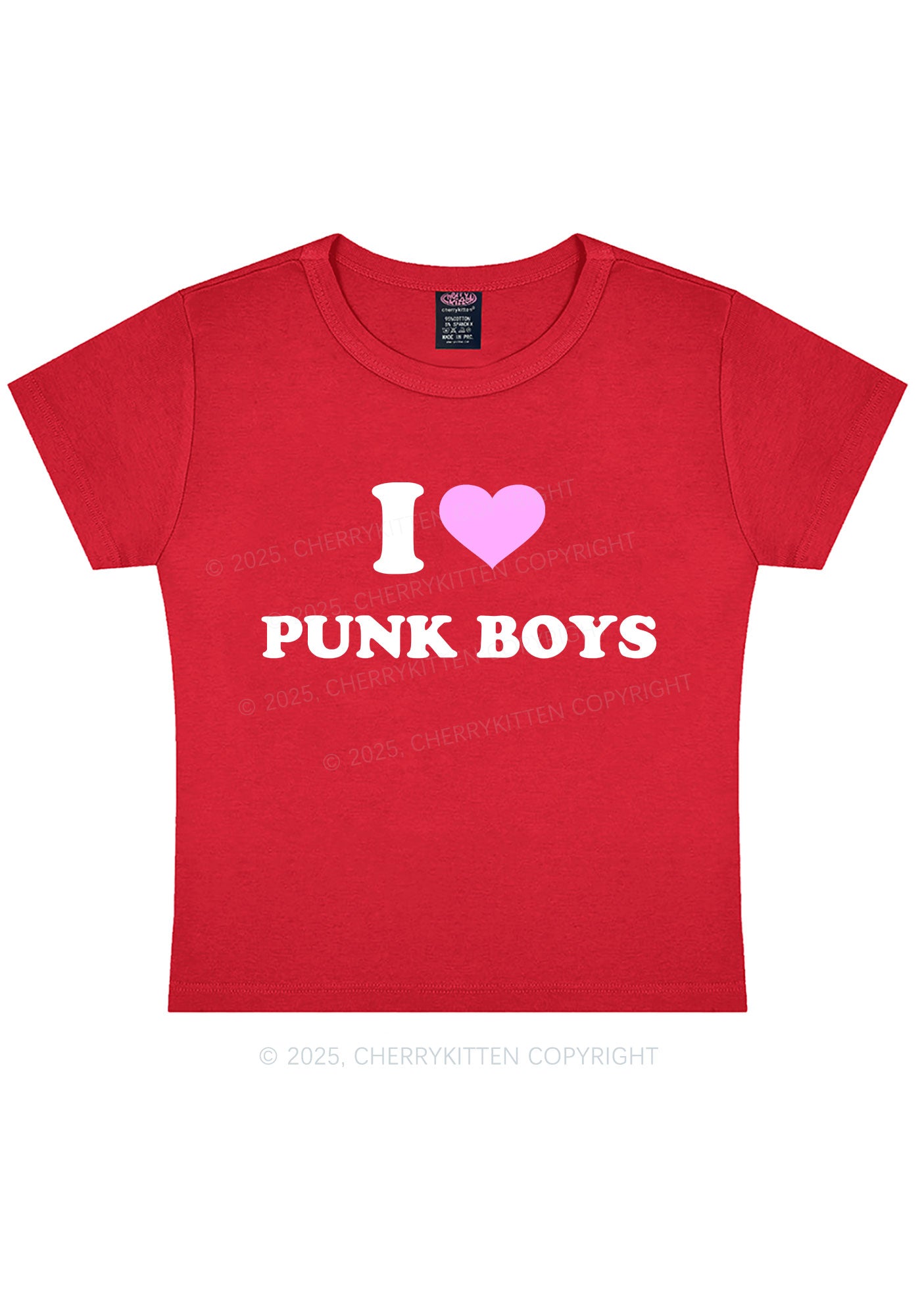 I Love Punk Boys Y2K Baby Tee Cherrykitten