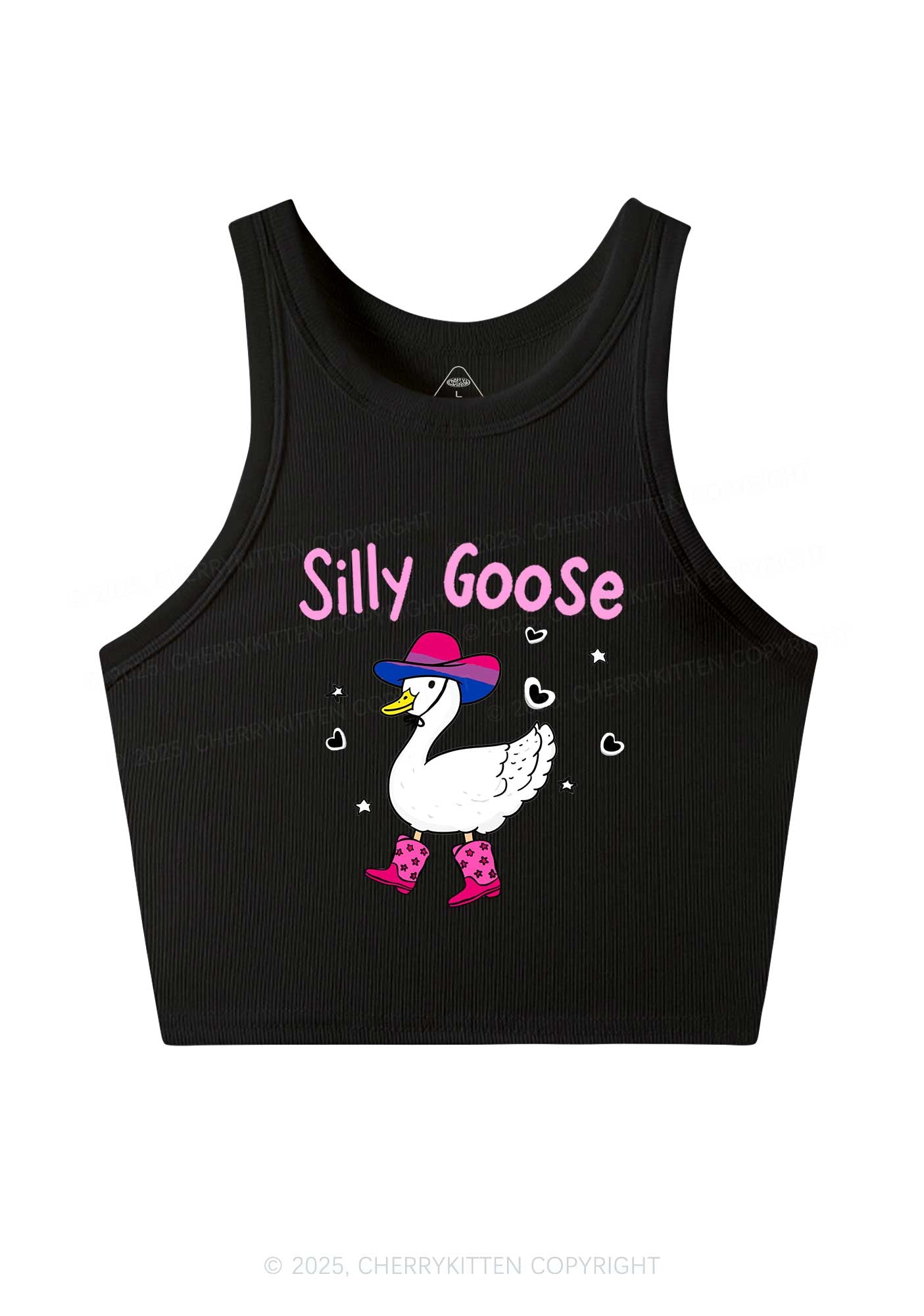 Silly Goose Bisexual Pride Y2K Crop Tank Top Cherrykitten