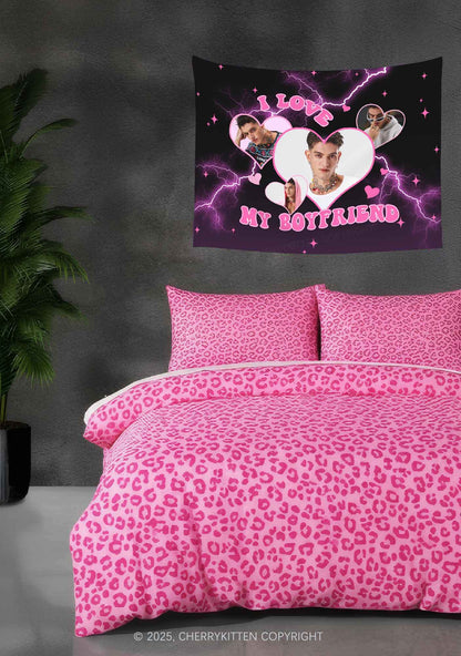 Custom I Love My Boyfriend Valentine's Day Flag Y2K Tapestry Cherrykitten