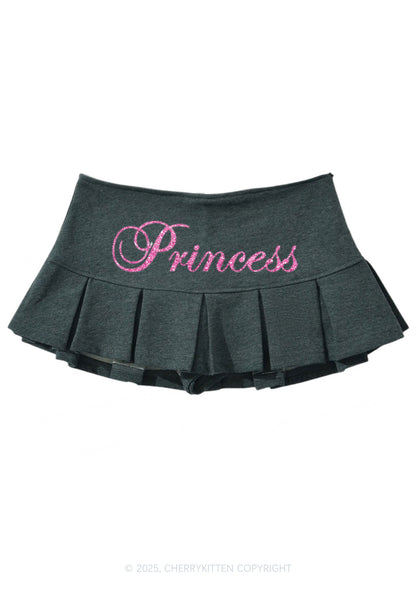 Glitter Princess Y2K Mini Pleated Skirts Cherrykitten