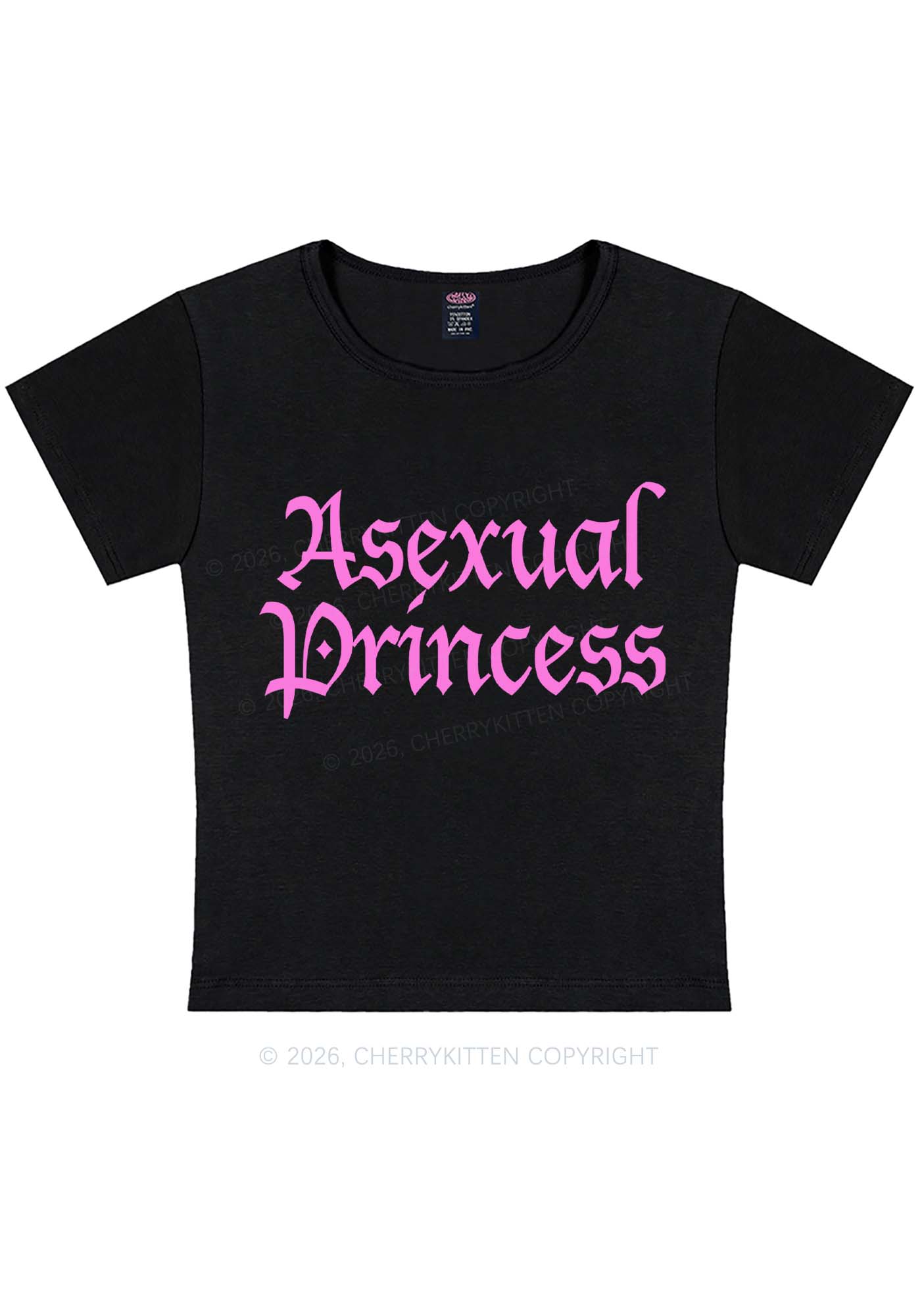 Asexual Princess Pride Y2K Baby Tee Cherrykitten