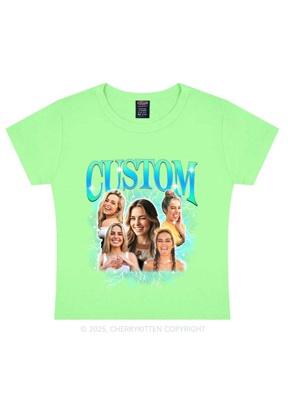 Custom Collage Portrait Y2K Baby Tee Cherrykitten
