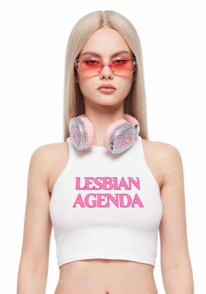 Lesbian Agenda Y2K Crop Tank Top Cherrykitten