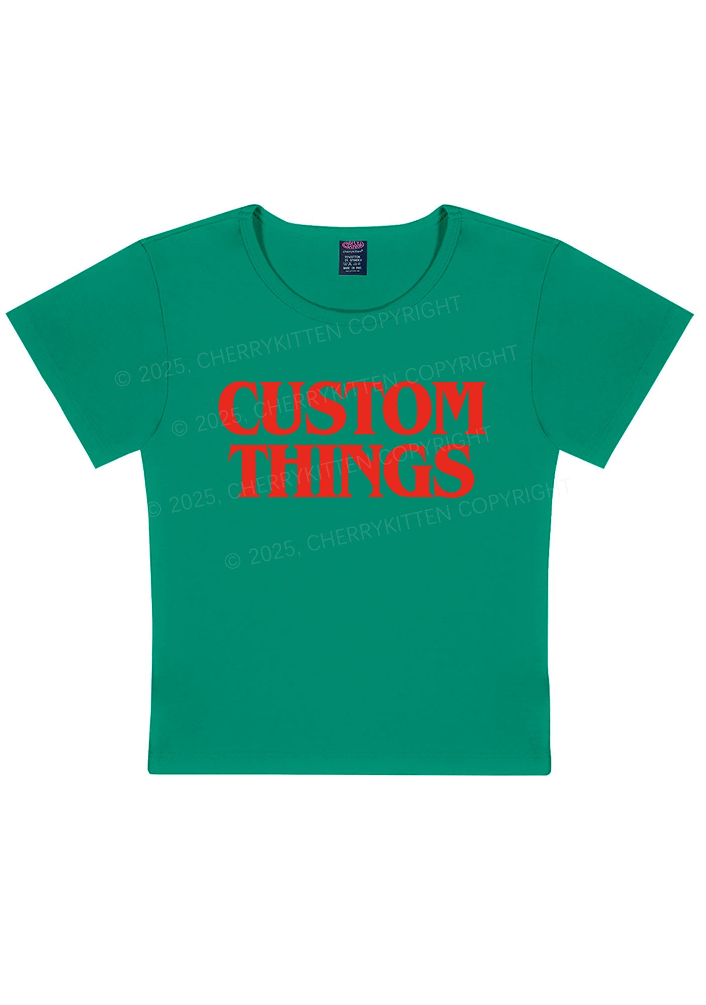 Custom Things Y2K Baby Tee Cherrykitten