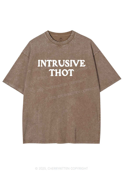Intrusive Thot Y2K Shirts Washed Tee Cherrykitten