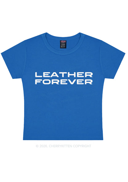 Leather Forever Y2K Baby Tee Cherrykitten