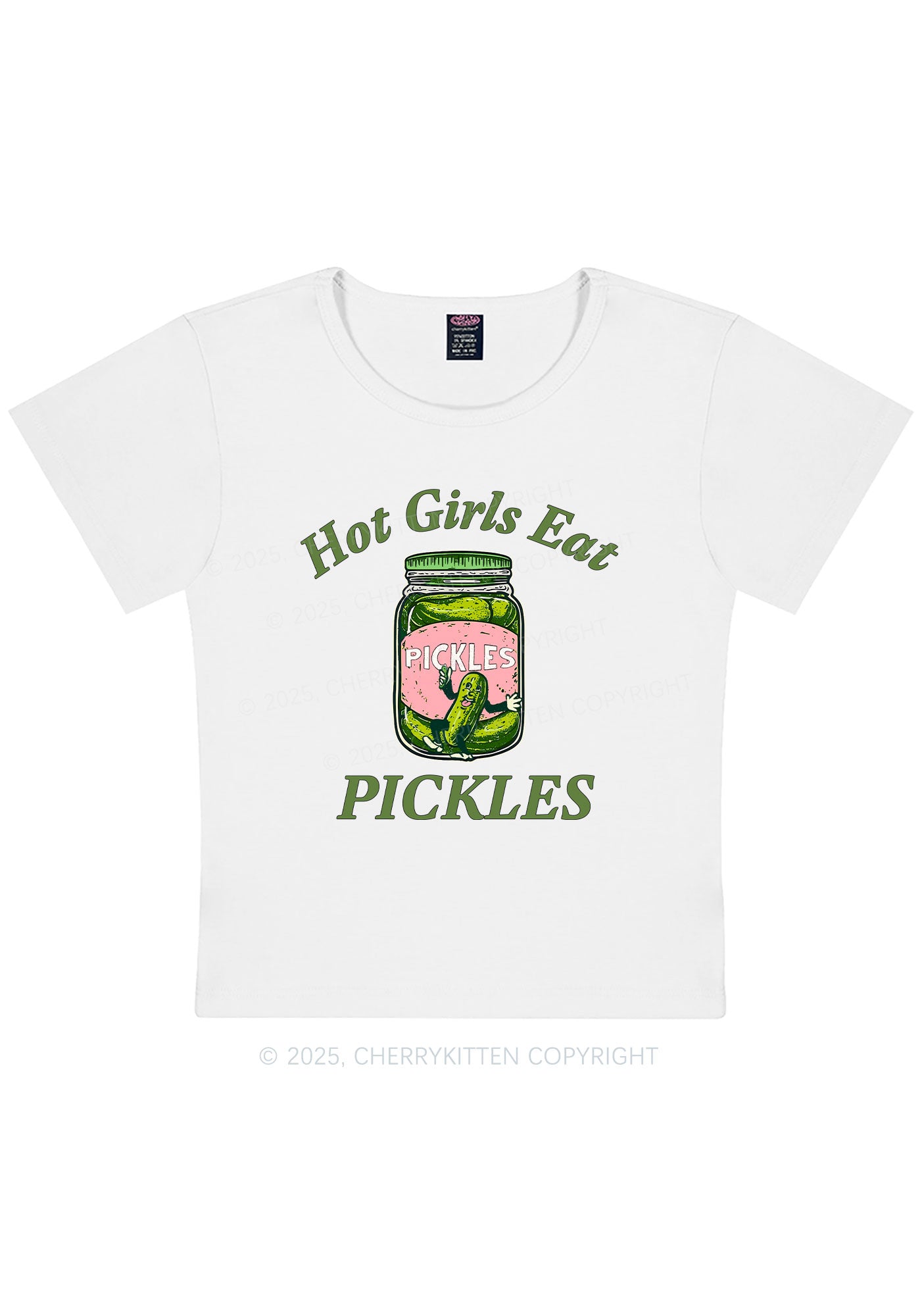 Hot Girls Eat Pickles Y2K Baby Tee Cherrykitten
