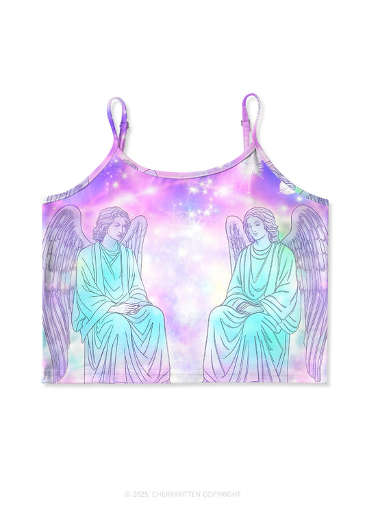 Angel Wings Y2K Print Cami Crop Top Cherrykitten