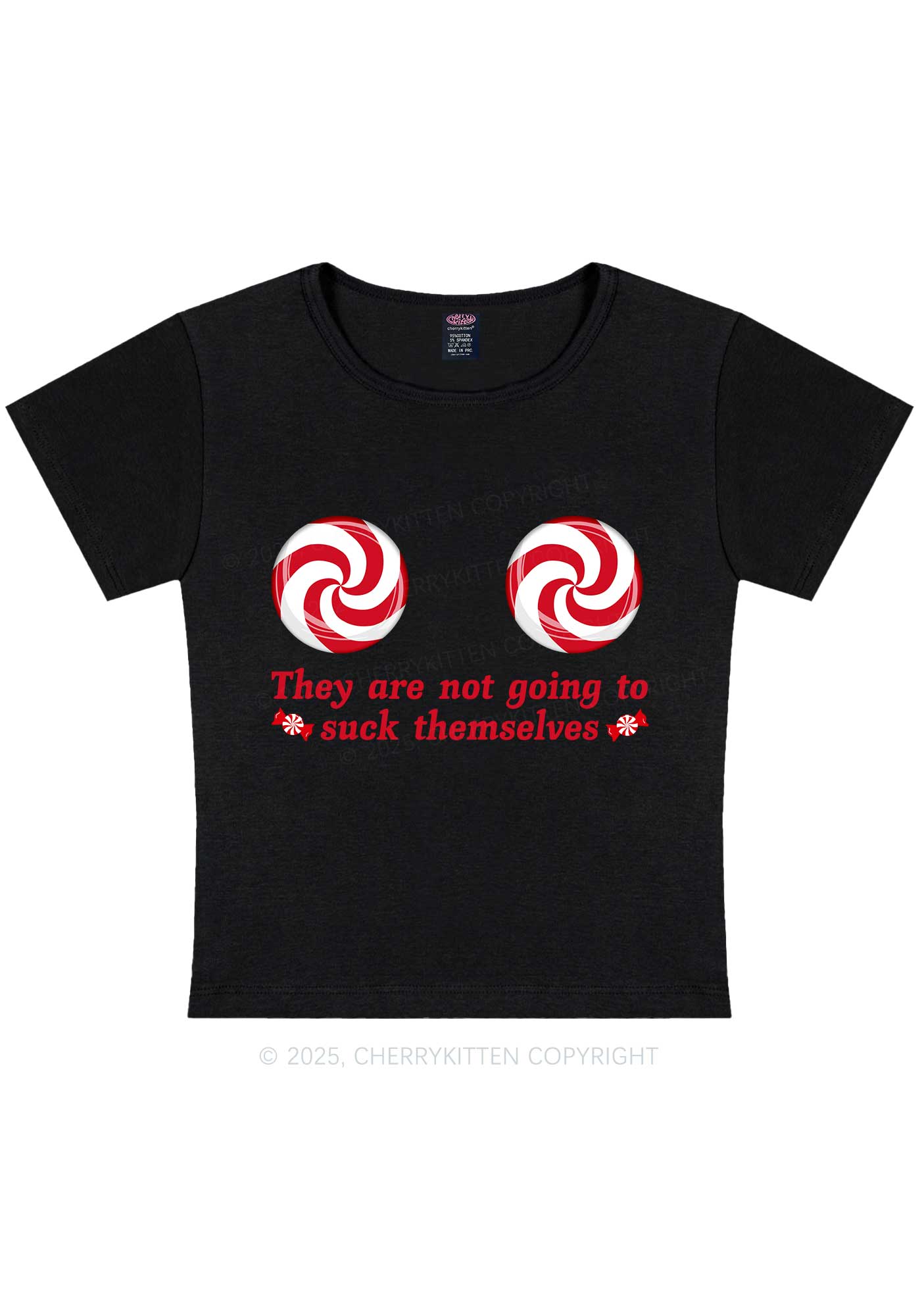 Christmas Suxk Themselves Y2K Baby Tee Cherrykitten