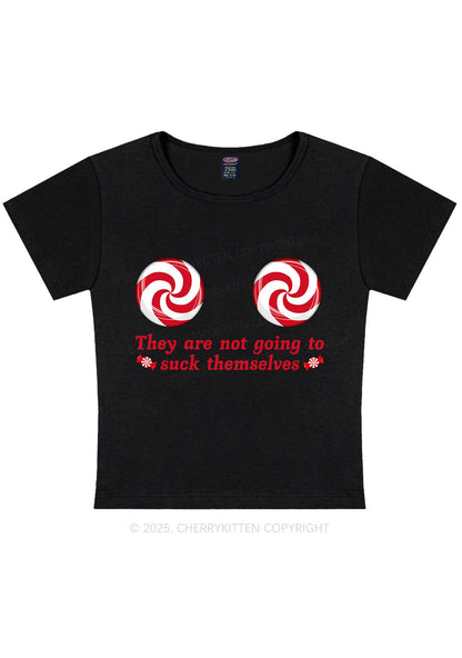 Christmas Suxk Themselves Y2K Baby Tee Cherrykitten