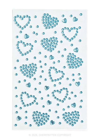 1pc Heart Rhinestone Y2K Face Sticker Cherrykitten