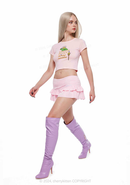 Sunshine Ray Y2K Baby Tee Cherrykitten