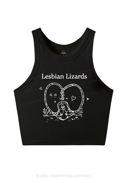 Lesbian Lizards Y2K Crop Tank Top Cherrykitten