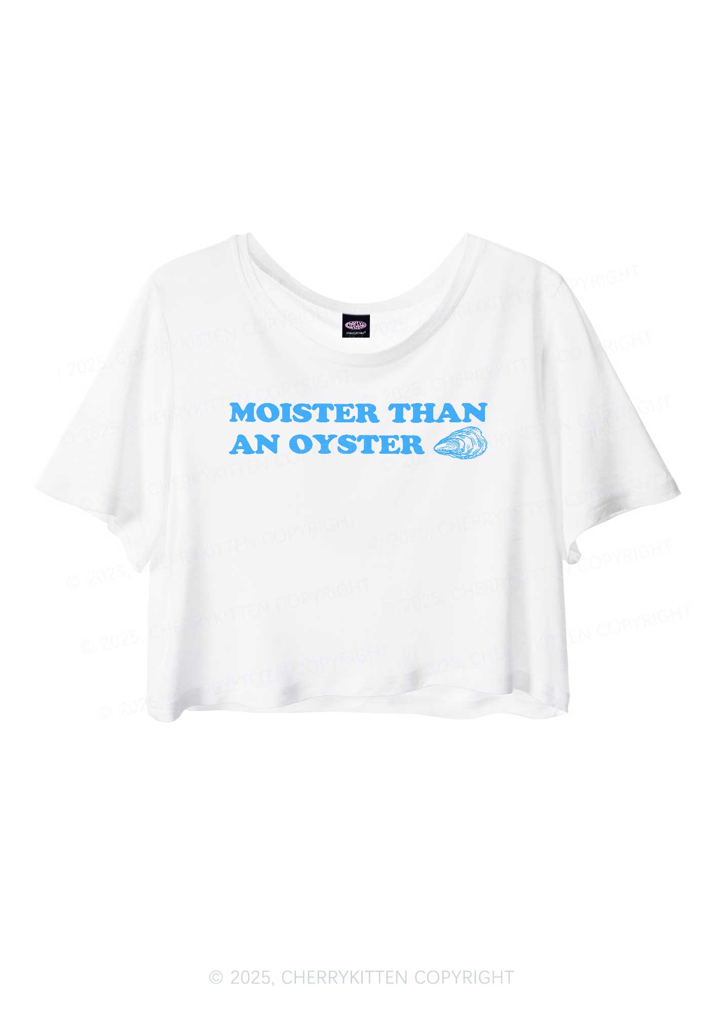 Moister Than An Oyster Y2K Sheer Crop Tee Cherrykitten
