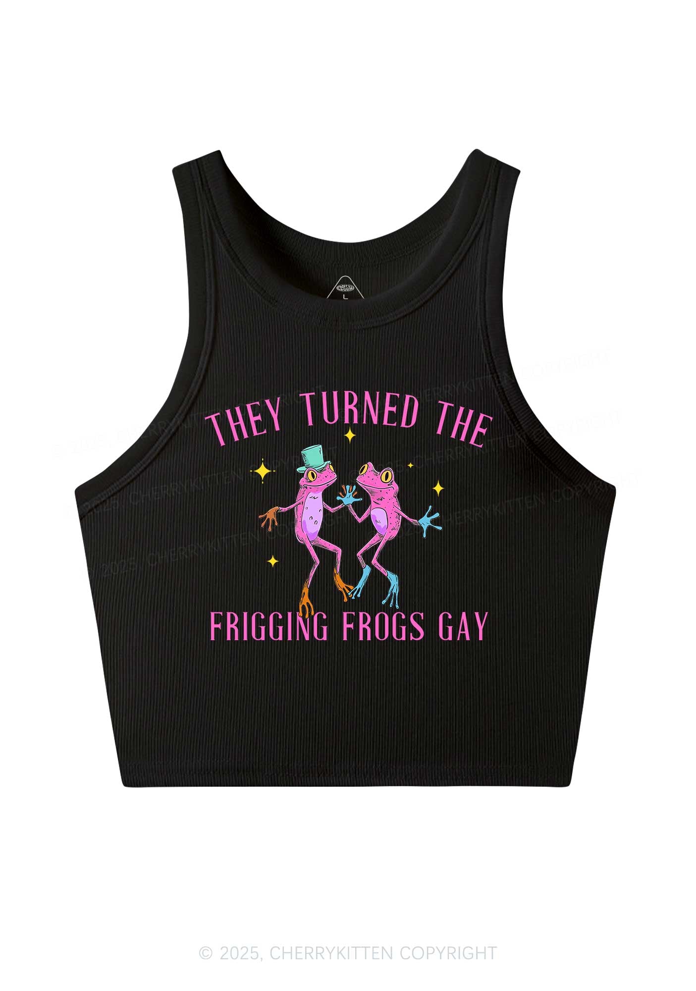 Frogs Gay Pride Y2K Crop Tank Top Cherrykitten