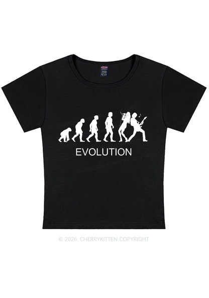 Evolution Rock Band Y2K Baby Tee Cherrykitten