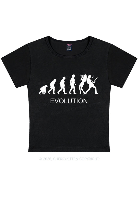 Evolution Rock Band Y2K Baby Tee Cherrykitten