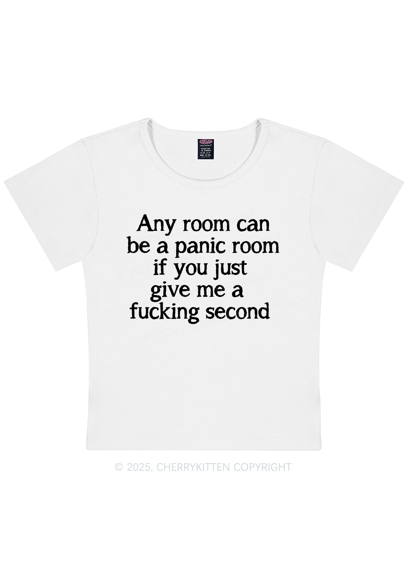 Any Room Can Be Panic Y2K Baby Tee Cherrykitten