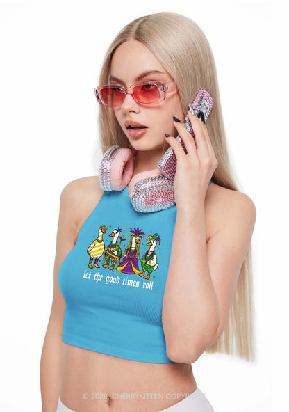 Let The Good Times Roll Y2K Crop Tank Top Cherrykitten