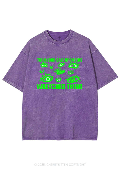 Turn Your Gaze Upon This Y2K Shirts Washed Tee Cherrykitten