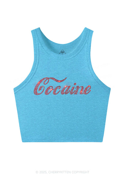 Rhinestone Special Cola Y2K Crop Tank Top Cherrykitten