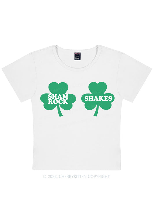 Shamrock Shakes St Patricks Y2K Baby Tee Cherrykitten