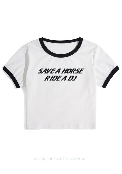 Ride A DJ Y2K Ringer Tee Cherrykitten